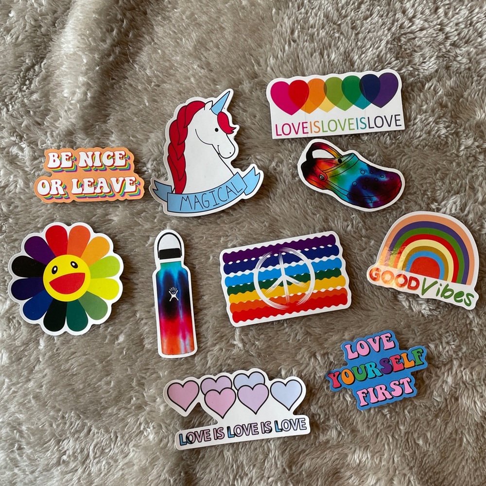 10 Rainbow/Pride Stickers